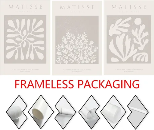 Vista 2 de Matisse - Arte abstracto de pared de Matisse beige minimalista Matisse arte de pared bohemio beige Henri Matisse impresiones neutras estéticas