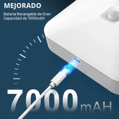 Vista 4 de Luz de techo recargable con sensor de movimiento WhitePoplar para interiores con control remoto, luz recargable con sensor de movimiento inalámbrica