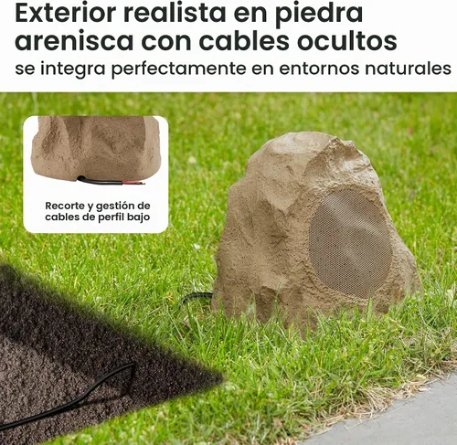 Vista 2 de Theater Solutions 2R4S - Juego de 2 altavoces de piedra arenisca para exteriores, patio, piscina, spa