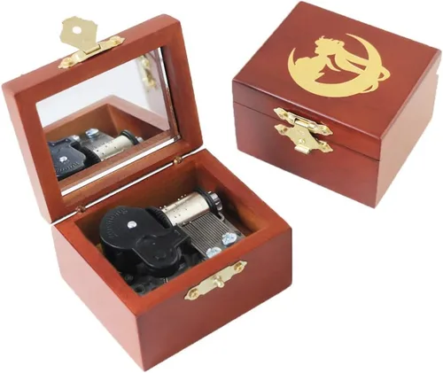 Vista 17 de Youtang - Caja de música de madera tallada con mecanismo de cuerda, regalo de Navidad, cumpleaños, Día de San Valentín