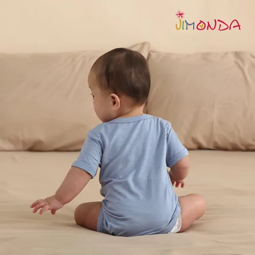 Vista 58 de Jimonda Body de rayón de bambú de manga corta para bebés, niños y niñas, trajes suaves para recién nacidos