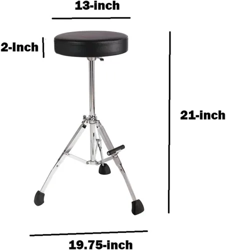 Vista 2 de Gibraltar GGS10T Taburete corto de 21 pulgadas con asiento redondo, trípode plegable con reposapiés