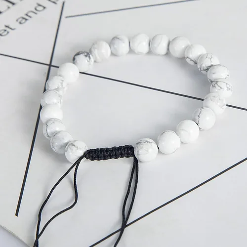 Vista 4 de Funrun Jewelry 6 pulseras de cuentas para hombres y mujeres con piedra natural Mala