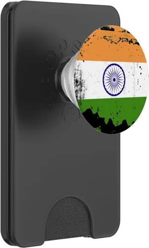 Vista 8 de PopGrip intercambiable con la bandera india vintage de la India