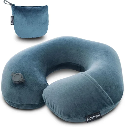 Vista 13 de Keemall Almohada de Cuello de Coche Inflable, Almohada de Reposacabezas de Coche Inflable Suave para Asiento de Conducción con Correa Ajustable