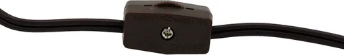 Vista 4 de Creative Hobbies cable de lámpara con clip y foco de 7 W para lámparas de sal, aldeas navideñas, calabazas y más - de 1,8 m con interruptor de Marrón
