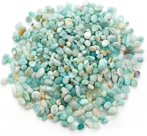 Vista 4 de Cherry Tree Collection - Chips de piedras preciosas de Amazonita pulida, 1/2 lb Natural Stone Pieces for Jewelry Making, Resin Crafts, Plants