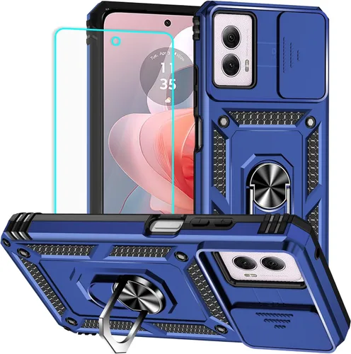 Vista 22 de HNHYGETE Funda para Moto G Power 5G 2024 con protector de pantalla: [grado militar de 20 pies a prueba de caídas] Funda protectora a prueba