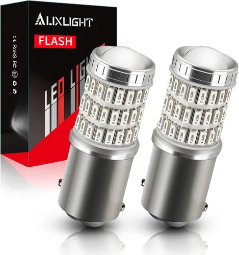 Vista 8 de AUXLIGHT Bombillas LED estroboscópicas y traseras de freno 1156 7506, color rojo, 320 % más brillante, 1141 1003 BA15S 1156A, bombillas LED