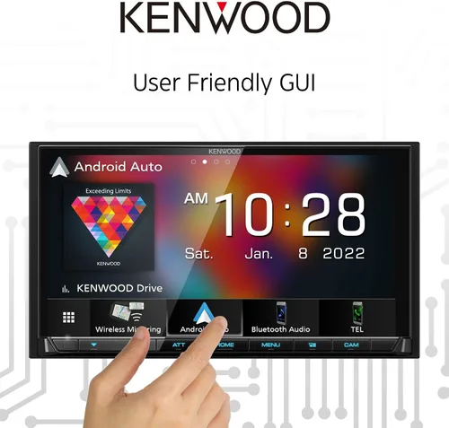 Vista 8 de KENWOOD DMX9708S Pantalla táctil capacitiva de 6.95 pulgadas, estéreo para automóvil, CarPlay inalámbrico e inalámbrico y Android Auto, Bluetooth