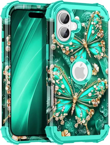 Vista 124 de Miqala Funda compatible con iPhone 8 Plus, iPhone 7 Plus, que brilla en la oscuridad, tres capas, resistente a los golpes, parachoques de plástico