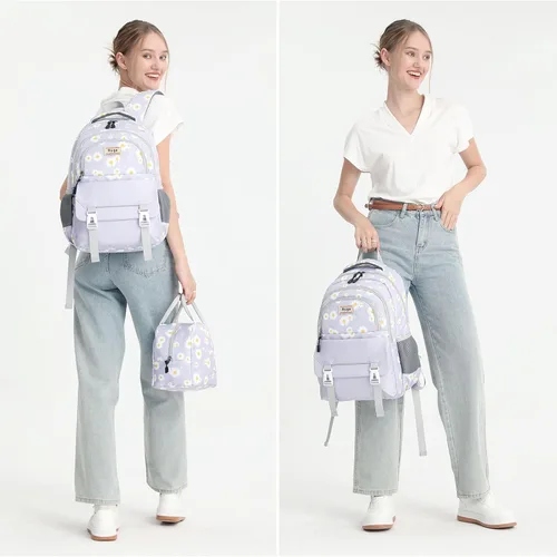 Vista 6 de Asge Backpack for Girls Backpack Teenage School Backpack College Bookbag for Kids Casual Daypack with Lunch Box