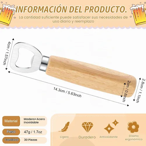 Vista 2 de Lounsweer - Abrebotellas de vino de acero inoxidable, 30 unidades, a granel