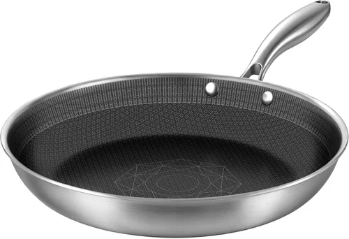 Vista 10 de COOKER KING Sartén antiadherente de 8 pulgadas,Sartén de acero inoxidable