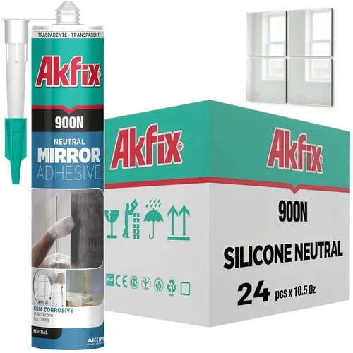 Vista 10 de Akfix 905N - Sellador de silicona transparente 100% para construcción y edificación (1x310 ml) - Sin solventes, bajo olor, resistente a UV y agua