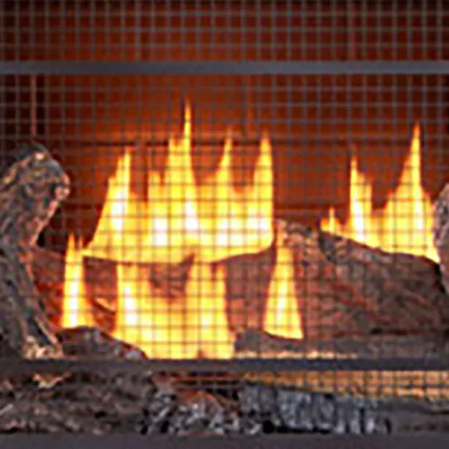 Vista 4 de Duluth Forge Chimenea de gas sin ventilación de combustible dual con repisa - 26,000 BTU, control T-Stat, acabado blanco antiguo - Modelo #