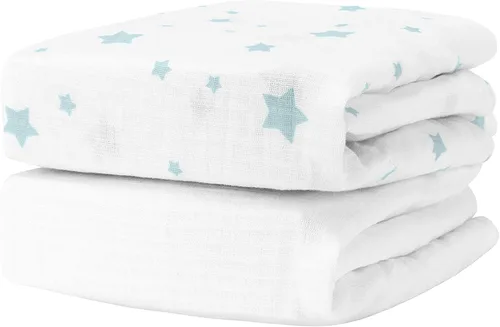 Vista 11 de Newton Baby Sábana bajera ajustable de doble capa para cuna (paquete de 2), ultra transpirable y suave, gasa orgánica, se adapta a todas las cunas