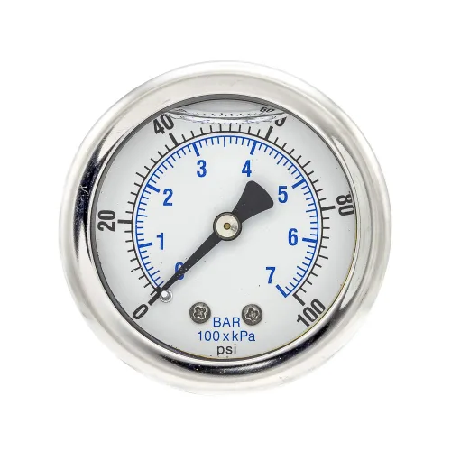 Vista 19 de PIC Gauges 202L-204M Medidor de presión relleno de glicerina con carcasa SS/bisel, internos de latón, lente de PC, dial de 2 pulgadas, rango