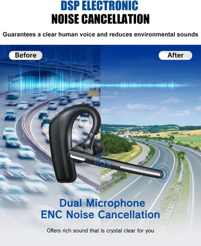 Vista 3 de [Usado] Kendir Auriculares Bluetooth V5.4, Auriculares inalámbricos Bluetooth con CVC8.0 Micrófono dual Cancelación de ruido 110 horas de tiempo