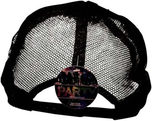 Vista 5 de Imprints Plus Gorra de béisbol negra con luces LED intermitentes parpadea "fiesta" en 3 modos de color tiene paneles de malla transpirable Snapback