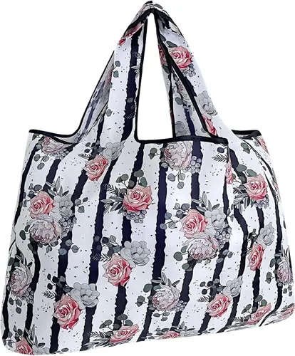 Vista 11 de allydrew Large Foldable Tote Nylon Reusable Grocery Bags