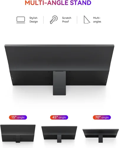 Vista 3 de UPERFECT Monitor portátil, 15.6" 125% sRGB ultra delgado pantalla IPS