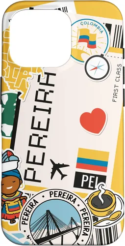 Vista 20 de Flight Boarding Pass Tag Label to Destination Pereira Case for iPhone 16