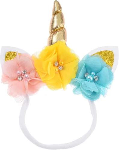 Vista 6 de Toddler Girls Party Tutu Dress with Headband Unicorn Mermaid Tulle Costume for Infant Girl 6-24 Months