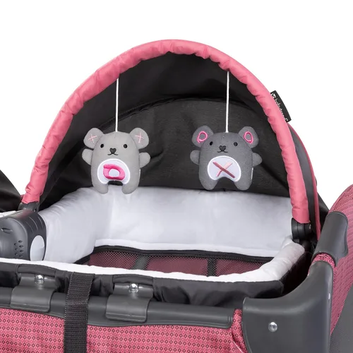 Vista 6 de Baby Trend Lil' Snooze Deluxe III Nursery Center Playard para gemelos, bayas acogedoras