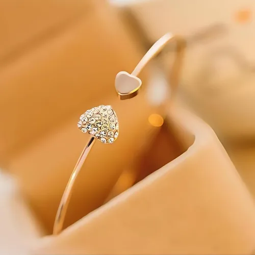 Vista 4 de ASHMITA Brazalete de oro rosa para mujer, pulsera de perlas de concha ajustable