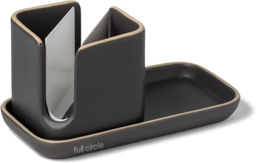 Vista 10 de Full Circle Bubble Up - Cepillo de bambú para platos, limpiador ergonómico de palma con mango para limpieza de cocina, gris, paquete de 1