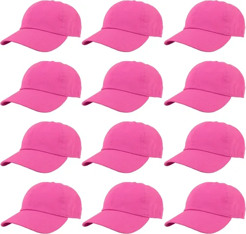 Vista 6 de Gelante Gorras de béisbol 100% algodón liso en blanco tamaño ajustable al por mayor a granel de 12