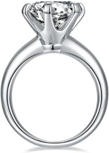 Vista 2 de Anillos de compromiso de moissanita de 3 quilates para mujer, anillos de compromiso de diamantes creados en laboratorio de color D con claridad FL
