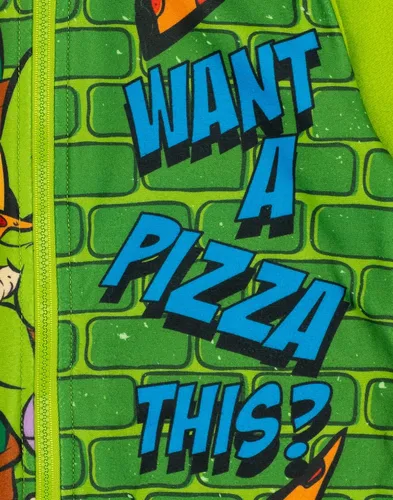 Vista 4 de Teenage Mutant Ninja Turtles Mameluco de personaje verde y azul para niños Sumérgete en aventuras heroicas con este pijama de disfraz de TMNT
