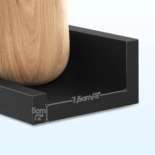 Vista 6 de HOOBRO - Estantes flotantes, juego de 3, estante colgante de 35.4 pulgadas con borde elevado y soportes invisibles, para baño, dormitorio, cocina