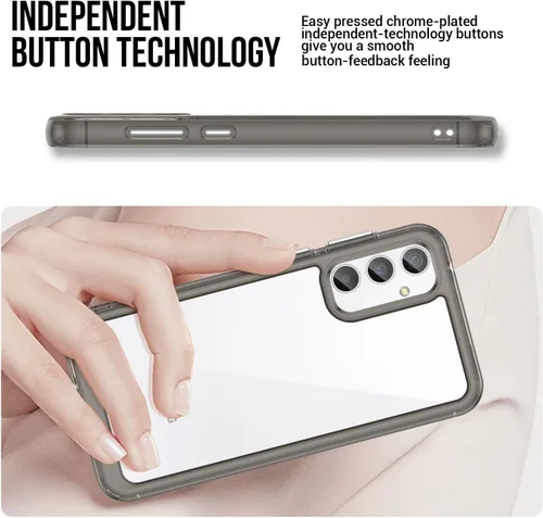 Vista 4 de Funda para Samsung S23 FE, Samsung Galaxy S23 FE 5G, con protector de pantalla de vidrio templado, 4 bolsas de aire incorporadas, no amarillea