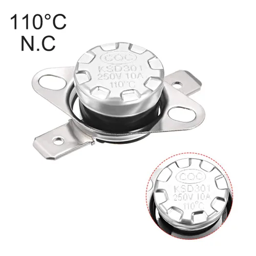 Vista 24 de uxcell KSD301 Termostato 32.0 °F/32 ° F 10 A Normalmente Cerrado N.C Ajuste Snap Disc Interruptor de temperatura para microondas, horno, cafeteras 2