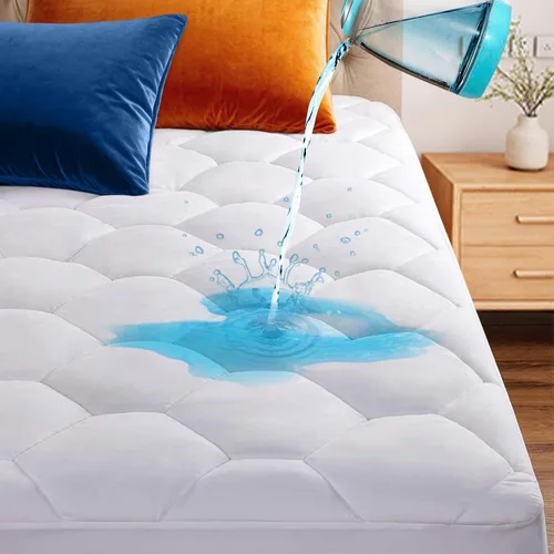 Vista 10 de Protector de colchón Twin, funda de colchón impermeable lavable de rayón, cubierta de colchón transpirable y silenciosa, protector de cama