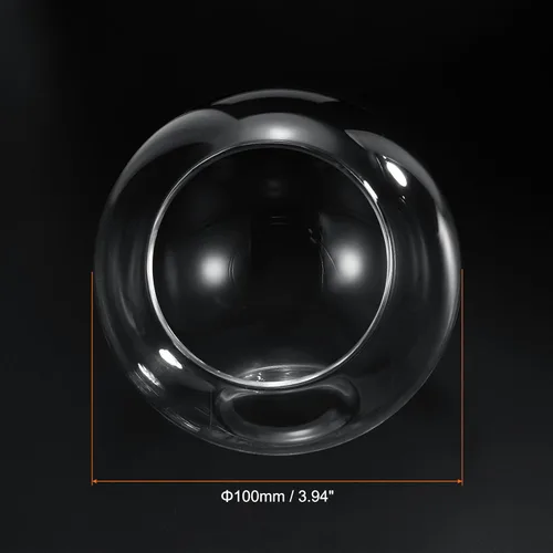 Vista 2 de PATIKIL Maceta redonda de terrario para plantas de aire, paquete de 2 decoraciones de mesa de vidrio borosilicato de 4 pulgadas de alto