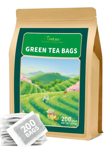 Vista 14 de TeeLux Bolsas de té verde menta, té verde con menta, menta verde y citronela, con cafeína, 100% real y natural, 100