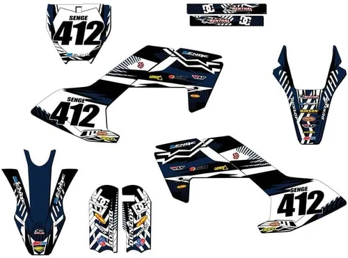 Vista 5 de Mini TC 50 Mayhem Black Senge Graphics 2018-2023 Kit completo con ID de piloto compatible con Husqvarna