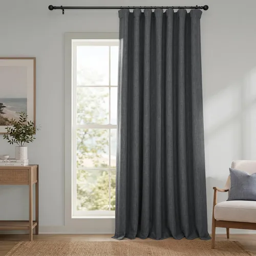 Vista 20 de HPD Half Price Drapes - Cortinas de lino sintético para sala de estar (2 paneles) - 100 pulgadas de ancho x 84 pulgadas de largo - Cortinas