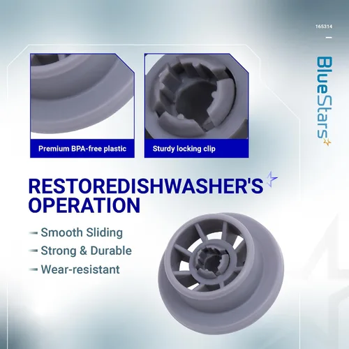 Vista 3 de BlueStars 165314 Rueda del Estante Inferior del Lavavajillas Piezas de Lavavajillas Bosch - Compatible con lavavajillas Bosch y Kenmore - Reemplaza