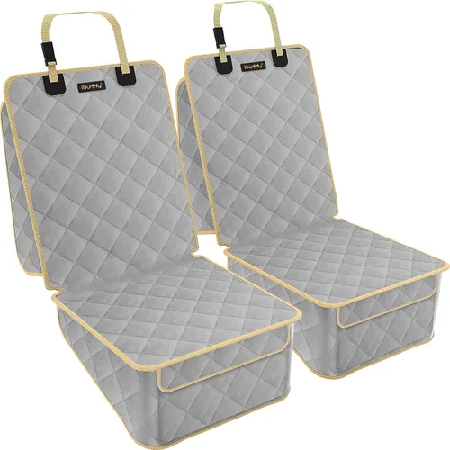 Vista 7 de Funda de asiento delantero para perros, impermeable, protege los asientos del cabello, la suciedad y los líos líquidos, a prueba de arañazos Negro