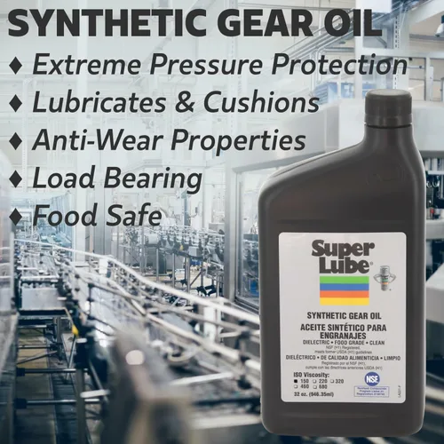 Vista 2 de Super Lube Aceite sintético para engranajes – Aceite de maquinaria sintético resistente para camiones y mantenimiento de automóviles – Lubricante