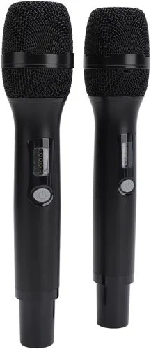 Vista 2 de Microfono, micrófonos recargables duales inalámbricos para karaoke con receptor para canto de karaoke, discurso, iglesia, compatible con teléfono
