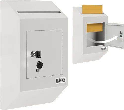 Vista 12 de Durabox Caja Fuerte de Depósito de Buzón a Través de la Puerta 12 x 6 x 15 pulgadas - Buzón de Acero Resistente con Cerradura para Recibir Correo