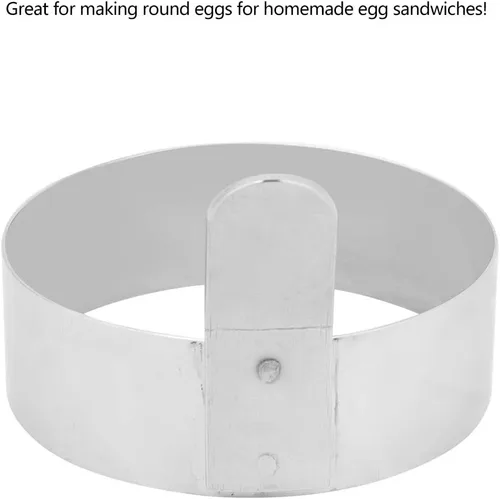 Vista 5 de Anillo redondo de acero inoxidable de 3.5 pulgadas para freír huevos, panqueques, moldes para cocinar para el desayuno