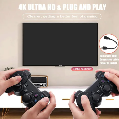 Vista 2 de TechBrix X2 4K Retro Game Stick, HD Home Video Game Console with 2 Wireless Controllers, HDMI Output, 20000+ Built-in Games (128GB)