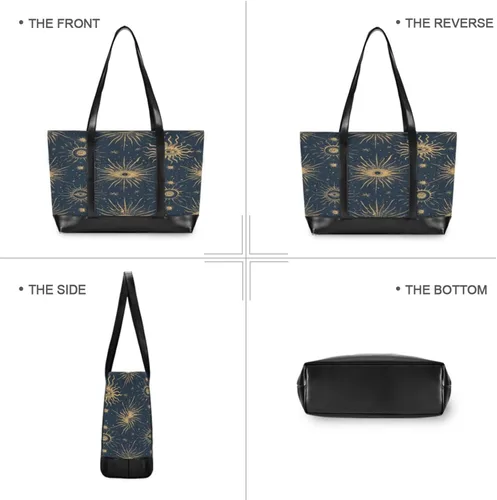 Vista 3 de Vintage Moon Sun Retro Evil Eye - Bolsas de mano para computadora portátil con cremallera para mujer con maletín ejecutivo para mujer
